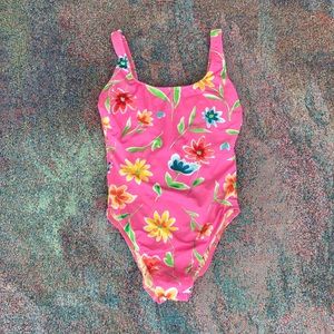 Vintage floral one piece swimsuit bathing suit